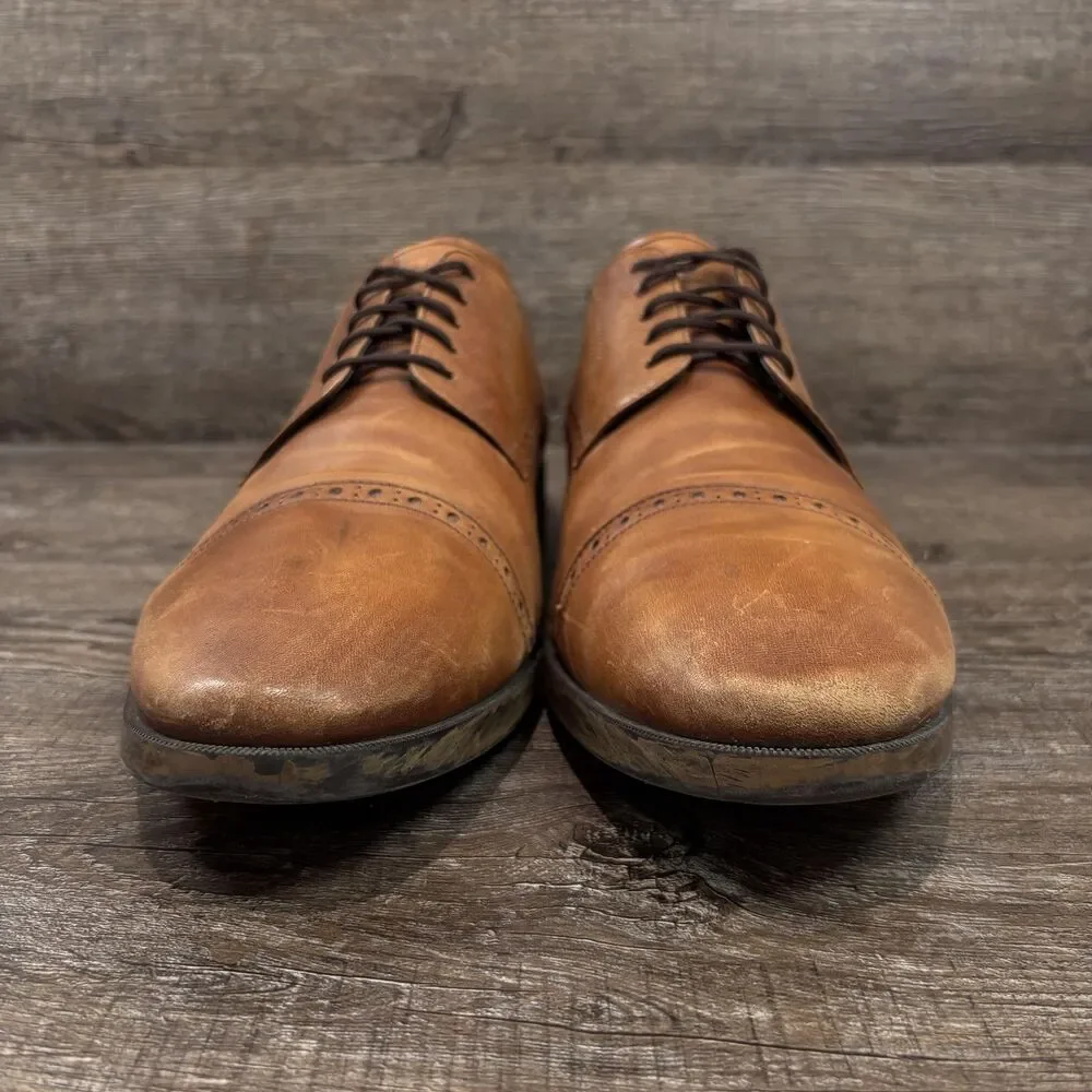 Cole Haan Jefferson Grand.OS Shoes Men's 11 M Brown Leather Cap Toe Oxford